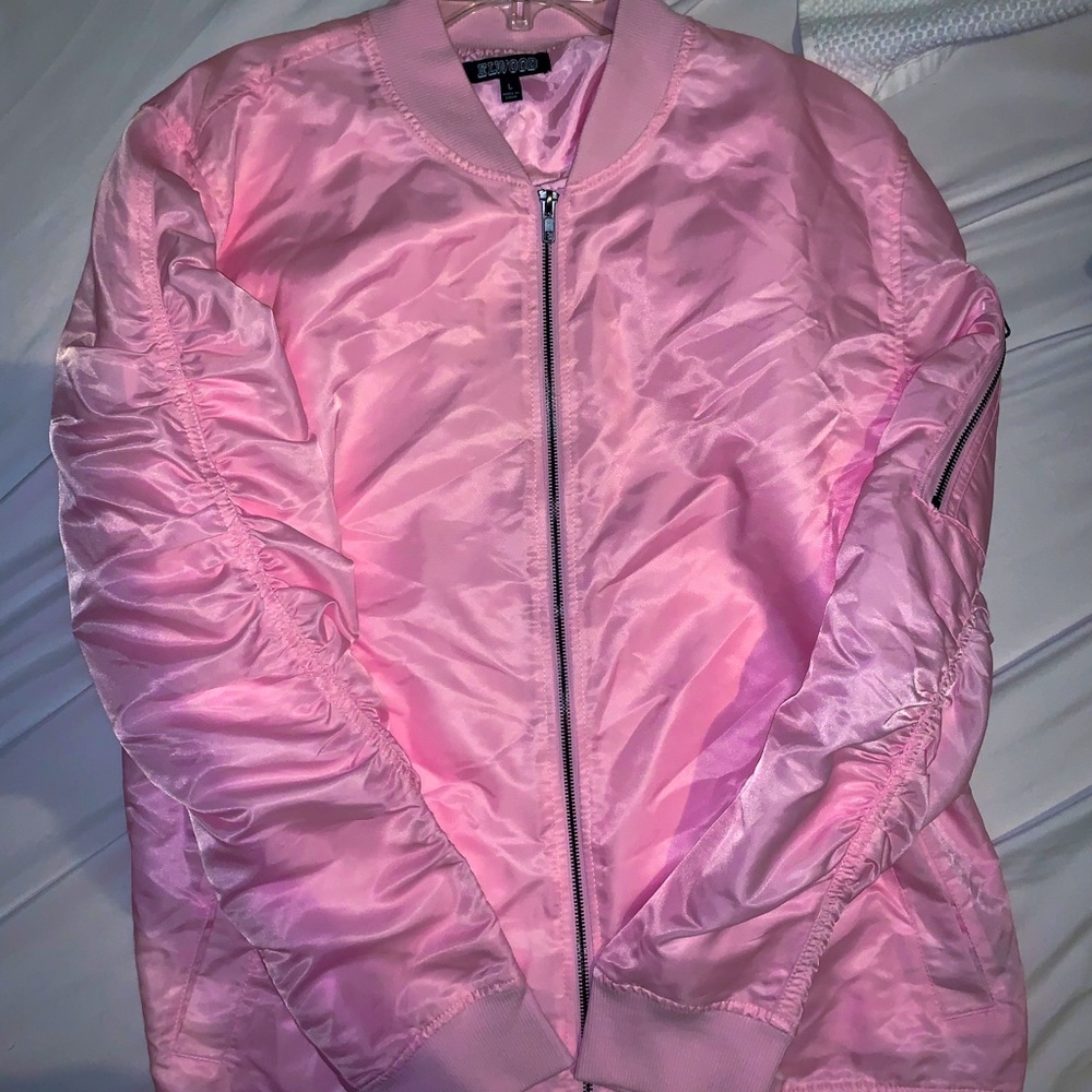 Elwood bubblegum pink bomber jacket